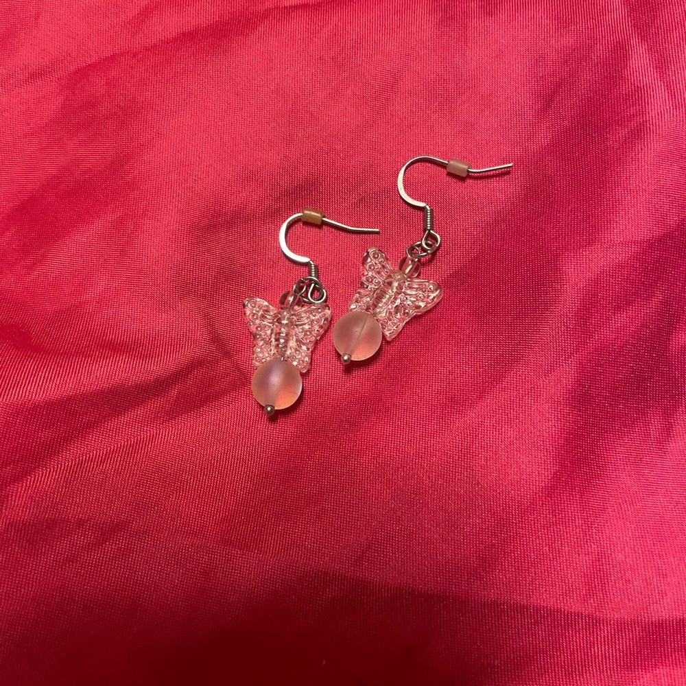 ✨3/$35 Elegant Pink Butterfly Earrings